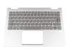 Tastatur inkl. Topcase DE (deutsch) grau/silber mit Backlight original für Lenovo Yoga 730-13IWL (81JR)