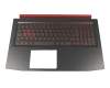 Tastatur inkl. Topcase DE (deutsch) schwarz/rot/schwarz mit Backlight (Nvidia 1060) original für Acer Nitro 5 (AN515-52)
