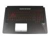 Tastatur inkl. Topcase DE (deutsch) schwarz/rot/schwarz mit Backlight original für Asus TUF FX705DY