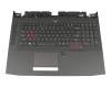Tastatur inkl. Topcase US (englisch) schwarz/schwarz mit Backlight original für Acer Predator 17 (G9-792)