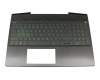 Tastatur inkl. Topcase DE (deutsch) schwarz/grün/schwarz mit Backlight original für HP Pavilion Gaming 15-cx0000