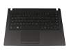 Tastatur inkl. Topcase DE (deutsch) schwarz/schwarz mit Backlight original für Acer TravelMate P2 (P2410-G2-MG)