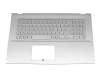 Tastatur inkl. Topcase DE (deutsch) silber/silber mit Backlight original für Asus VivoBook 17 K712FB