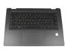 Tastatur inkl. Topcase DE (deutsch) schwarz/schwarz mit Backlight mit Aussparung für FingerPrint-Reader original für Lenovo Yoga 510-14AST (80S9)