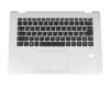 Tastatur inkl. Topcase DE (deutsch) schwarz/weiß mit Backlight mit Aussparung für FingerPrint-Reader original für Lenovo Yoga 510-14IKB (80VB)