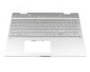 Tastatur inkl. Topcase DE (deutsch) silber/silber mit Backlight original für HP Envy x360 15-cn0300