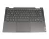 Tastatur inkl. Topcase DE (deutsch) grau/grau mit Backlight original für Lenovo Yoga C740-14IML (81TC)
