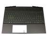 Tastatur inkl. Topcase DE (deutsch) schwarz/schwarz mit Backlight original für HP Pavilion Gaming 15-dk2000