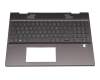 Tastatur inkl. Topcase DE (deutsch) grau/anthrazit mit Backlight original für HP Envy x360 15-ds0000