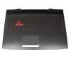 Tastatur inkl. Topcase DE (deutsch) schwarz/rot/schwarz mit Backlight 150W original für HP Omen 17-an000