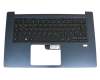 Tastatur inkl. Topcase DE (deutsch) schwarz/blau mit Backlight original für Acer Swift 3 (SF314-52)
