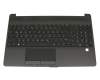 Tastatur inkl. Topcase DE (deutsch) schwarz/schwarz (Fingerprint) original für HP 15-dw1000