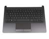 Tastatur inkl. Topcase DE (deutsch) schwarz/schwarz original für HP 14-cf2000