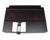 Tastatur inkl. Topcase DE (deutsch) schwarz/schwarz mit Backlight original für Acer Nitro 7 (AN715-51)