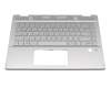Tastatur inkl. Topcase DE (deutsch) silber/silber mit Backlight original für HP Pavilion x360 14-dh0900