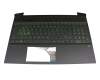 Tastatur inkl. Topcase DE (deutsch) schwarz/schwarz mit Backlight original für HP Pavilion Gaming 15-ec2000