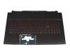 Tastatur inkl. Topcase DE (deutsch) schwarz/rot/schwarz mit Backlight original für MSI GF75 Thin 10SE (MS-17F3)