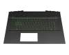 Tastatur inkl. Topcase DE (deutsch) schwarz/schwarz mit Backlight original für HP Pavilion Gaming 17-cd2000