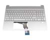 Tastatur inkl. Topcase DE (deutsch) silber/silber mit Backlight original für HP 15s-eq3000