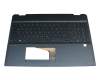 Tastatur inkl. Topcase DE (deutsch) schwarz/blau mit Backlight original für HP Spectre x360 15-df0000