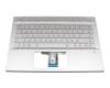 Tastatur inkl. Topcase DE (deutsch) silber/silber mit Backlight original für HP Pavilion 14-ce1300