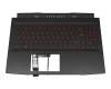 Tastatur inkl. Topcase DE (deutsch) schwarz/rot/schwarz mit Backlight original für MSI Bravo 15 B5DD (MS-158K)