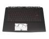 Tastatur inkl. Topcase DE (deutsch) schwarz/schwarz mit Backlight original für MSI GF65 Thin 9SD/9SE (MS-E16W1)