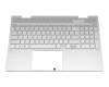 Tastatur inkl. Topcase DE (deutsch) silber/silber mit Backlight (UMA Grafik) original für HP Envy x360 15-ed1000