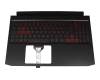 Tastatur inkl. Topcase DE (deutsch) schwarz/rot/schwarz mit Backlight original für Acer Nitro 5 (AN515-56)