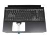 Tastatur inkl. Topcase DE (deutsch) schwarz/weiß/schwarz mit Backlight original für Acer Nitro 5 (AN515-45)