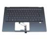 Tastatur inkl. Topcase DE (deutsch) blau/blau mit Backlight original für Acer Swift 5 (SF514-54T)