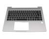 Tastatur inkl. Topcase DE (deutsch) schwarz/silber mit Backlight (Heatshield) original für HP ProBook 440 G6