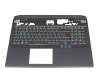 Tastatur inkl. Topcase DE (deutsch) schwarz/schwarz mit Backlight original für Acer Predator Helios 500 (PH517-52)