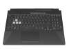 90NR0703-R30GE0 Original Asus Tastatur inkl. Topcase DE (deutsch) schwarz/transparent/schwarz mit Backlight