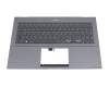 Tastatur inkl. Topcase DE (deutsch) grau/grau mit Backlight original für Asus ZenBook Pro 15 UX535LH