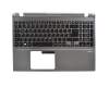Tastatur inkl. Topcase DE (deutsch) schwarz/silber mit Backlight original für Acer Aspire TimelineU M5-581TG
