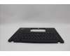Lenovo 5M11N89423 C-Cover with keyboard, German, Black, Backlight, UK