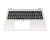 6037B0278204 Original HP Tastatur inkl. Topcase DE (deutsch) schwarz/silber mit Backlight
