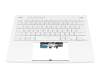 6053B2014201 Original Asus Tastatur inkl. Topcase DE (deutsch) weiß/weiß mit Backlight ONE ZONE RGB