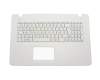 Asus F751LAV Original Tastatur inkl. Topcase FR (französisch) weiß/weiß