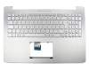 Asus N501VW Original Tastatur inkl. Topcase DE (deutsch) silber/silber mit Backlight (für Modelle ohne HDD)