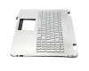 Asus N551JM Original Tastatur inkl. Topcase FR (französisch) silber/silber mit Backlight