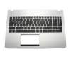 Asus N56VB Original Tastatur inkl. Topcase US (englisch) schwarz/silber mit Backlight