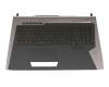 Asus ROG G752VT Original Tastatur inkl. Topcase BE (belgisch) schwarz/schwarz/silber mit Backlight