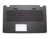 Asus ROG GL742VL Original Tastatur inkl. Topcase TA (thailändisch) schwarz/schwarz mit Backlight