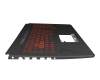 Asus TUF FX705GM Original Tastatur inkl. Topcase FR (französisch) schwarz/rot/schwarz mit Backlight