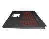 Asus TUF FX705GM Original Tastatur inkl. Topcase FR (französisch) schwarz/rot/schwarz mit Backlight