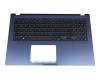 Asus VivoBook 15 X509DA Original Tastatur inkl. Topcase DE (deutsch) schwarz/blau mit Backlight