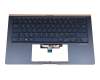 Asus ZenBook 14 UX434FA Original Tastatur inkl. Topcase DE (deutsch) blau/blau mit Backlight