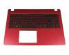FA2CE000220 Original Acer Tastatur inkl. Topcase DE (deutsch) schwarz/rot mit Backlight